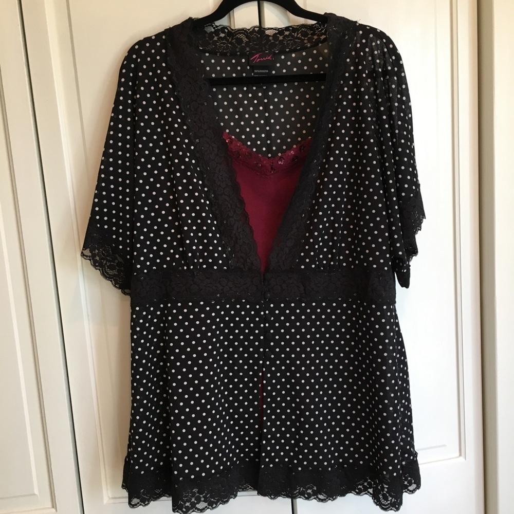Polka dot and lace top
